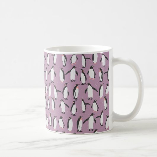 Paars Penguin Pattern Koffiemok (Rechts)