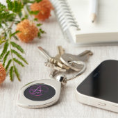 paars pentagram sleutelhanger (Zijkant)