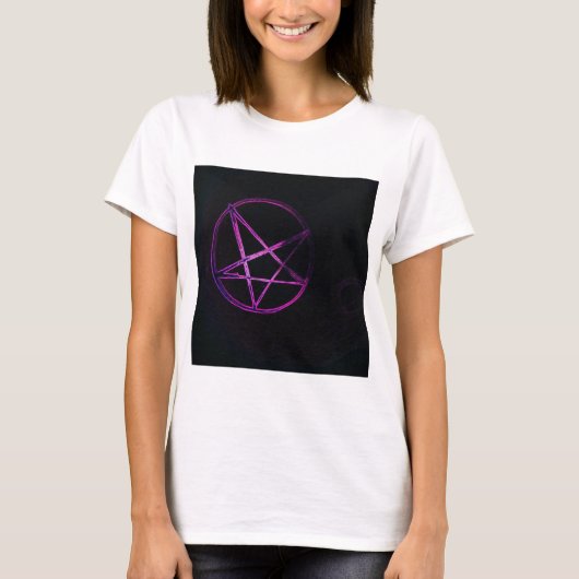 paars pentagram t-shirt (Voorkant)