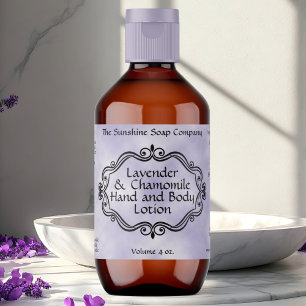Paars perkament vintage frame cosmetisch label