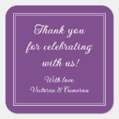 Paars persoonlijk vierkante sticker (Voorkant)