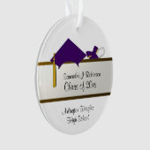 Paars Pet Afstuderen AcrylOrnament Ornament (voorkant)
