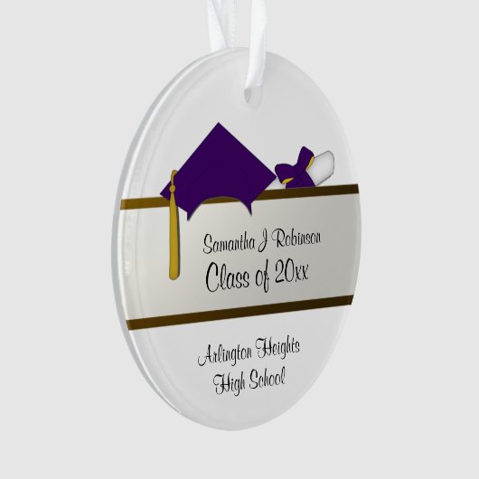 Paars Pet Afstuderen AcrylOrnament Ornament (voorkant)