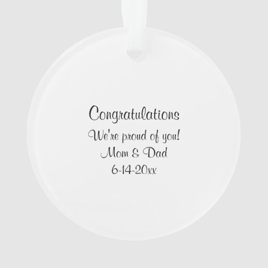 Paars Pet Afstuderen AcrylOrnament Ornament (achterkant)