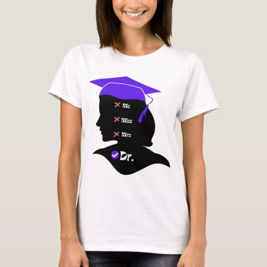Paars Pet mevrouw Mrs Dr. Design for New Afstudere T-shirt (Voorkant)
