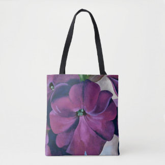 Paars petunia-bloemschilderij van Georgia O'Keeffe Draagtas