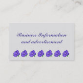 Paars Petunia Floral Sjabloon Visitekaartje (Achterkant)