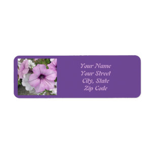 Paars Petunia Flower-etiket Etiket