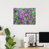 Paars Petunias Poster (Thuiskantoor)