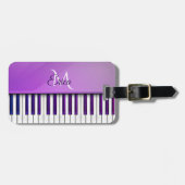 Paars Piano Persoonlijk Muziek Bagagelabel (Voorkant horizontaal)