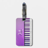 Paars Piano Persoonlijk Muziek Bagagelabel (Achterkant verticaal)