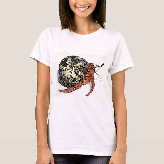 Paars Pincher Hermit Crab Design T-shirt (Voorkant)