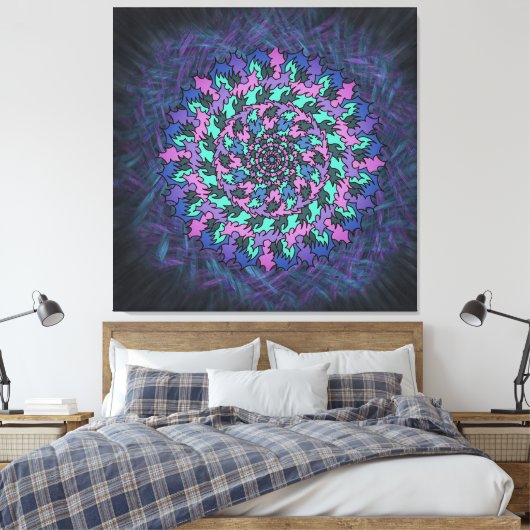 Paars Pinrad Canvas Afdruk (Insitu (Slaapkamer))