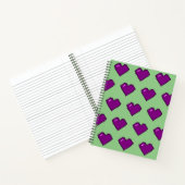 Paars Pixel Heart Pattern Notitieboek (Binnen)