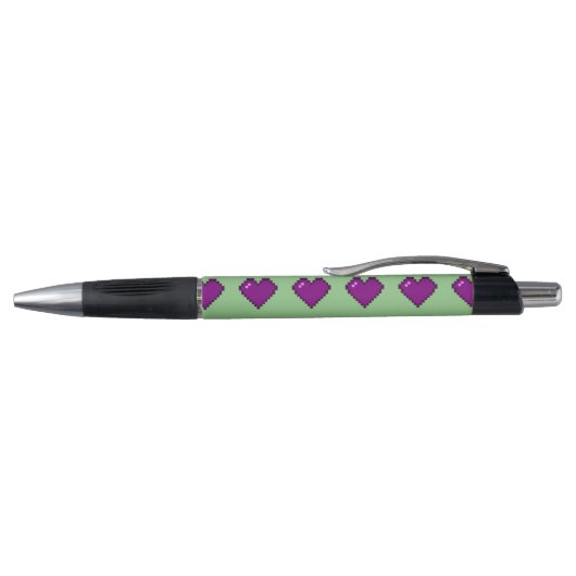 Paars Pixel Heart Pattern Pen (Bovenkant)