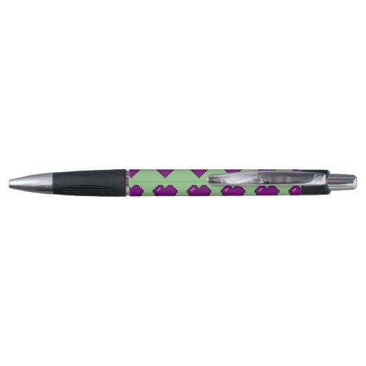 Paars Pixel Heart Pattern Pen (Achterkant)