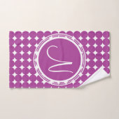 Paars Polka Dot Monogram Bad Handdoek (Handdoek)