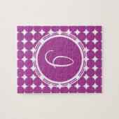 Paars Polka Dot Monogram Legpuzzel (Horizontaal)