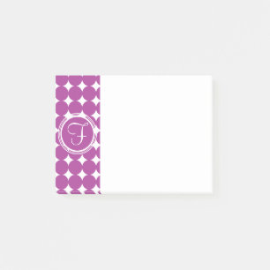 Paars Polka Dot Monogram Post-it® Notes