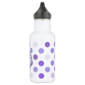 Paars Polka Dot Monogram Waterfles (Rechts)