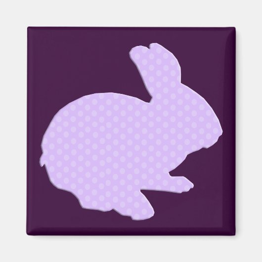 Paars Polka Dot Silhouette Easter Bunny Magnet Magneet (Voorkant)