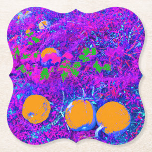 Paars pompoenveld in Pop Art Style Kartonnen Onderzetters
