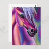 Paars Pony Briefkaart (Voorkant / Achterkant)