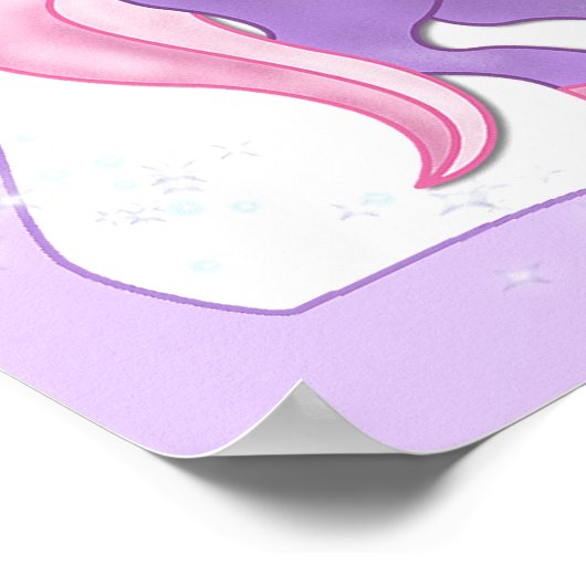 Paars Poster Unicorn (Hoek)