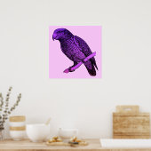 Paars Poster van Parrot (Keuken)