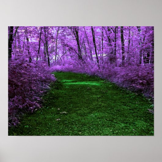 Paars Poster voor Forest Path Digital Art Design (Voorkant)