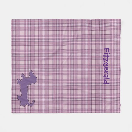 Paars Pset Dachshund Fleece Blanket (Voorkant (Horizontaal))