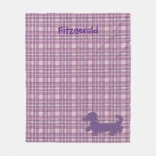 Paars Pset Dachshund Fleece Blanket Deken