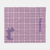 Paars Pset Dachshund Fleece Blanket Deken (Voorkant (Horizontaal))