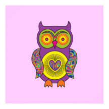 Paars Psychedelic Owl