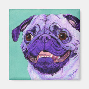 Paars Pug Magnet Magneet