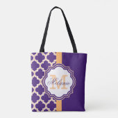 Paars Quatrefoil Monogram Draagtas (Achterkant)