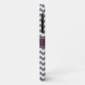 Paars Quatrefoil Monogram Gray Chevron Pattern Case-Mate iPhone Case (Achterkant/links)