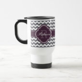 Paars Quatrefoil Monogram Gray Chevron Pattern Reisbeker (Links)