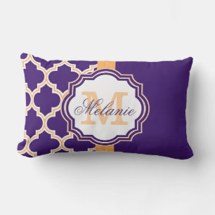 Paars Quatrefoil Monogram Kussen