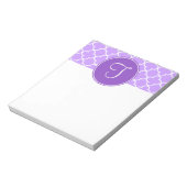 Paars Quatrefoil Monogram Notitieblok (Gedraaid)