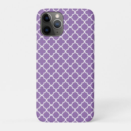 Paars Quatrefoil-patroon Case-Mate iPhone Case (Achterkant)