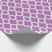 Paars Quatrefoil Trellis Pattern Wrapping Paper Cadeaupapier (Hoek)