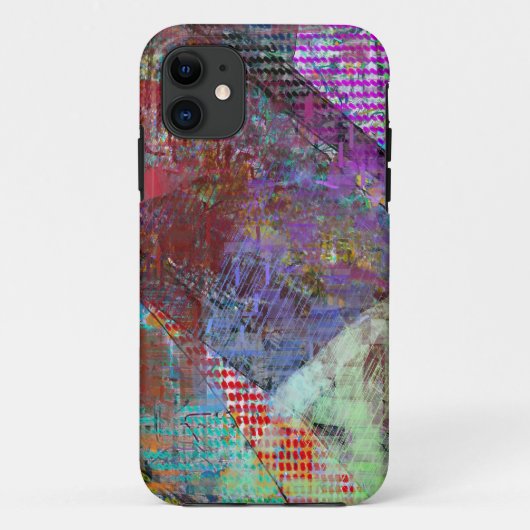Paars raster Case-Mate iPhone case (Achterkant)