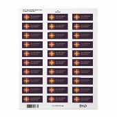 Paars Red Golden Royal Monogram Adres Etiket (Full Sheet)