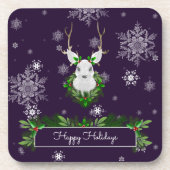 Paars rendier Plastic Onderzetter (Voorkant)