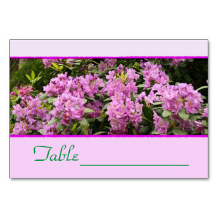 Paars Rhododendron Tablecard Tabelnummer Kaart