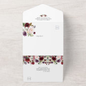 Paars, rood, roze, goudbloem | all in one uitnodiging (Buitenkant)