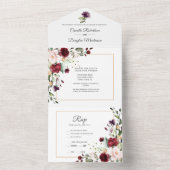 Paars, rood, roze, goudbloem | all in one uitnodiging (Binnen)