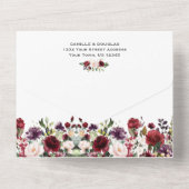 Paars, rood, roze, goudbloem | all in one uitnodiging (Achterkant)