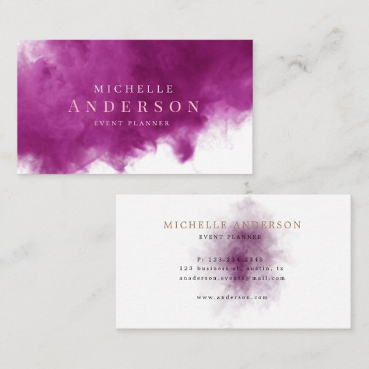 paars rookeffect Dubbel Monogram Visitekaartje (Voorkant / Achterkant)